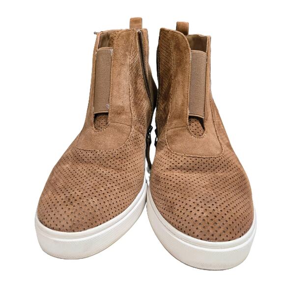 L Paolo Boot Women Cutest Casual Zip-Wedge Light-Brown Suede Ankle Bootie 7.5M - Picture 2 of 8